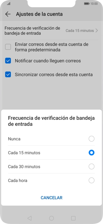 Pulsa el ajuste deseado.