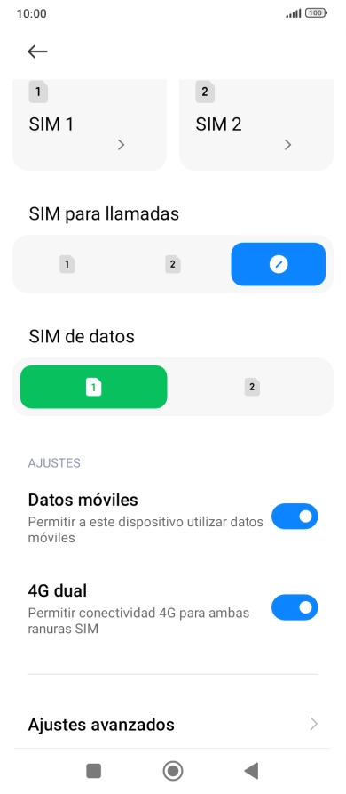 Pulsa Ajustes avanzados.