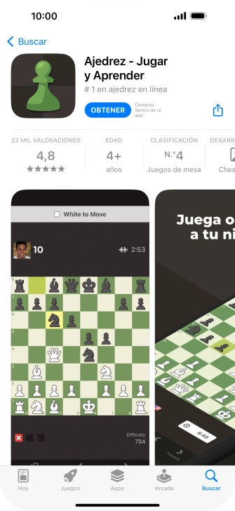 Pulsa OBTENER y sigue las indicaciones de la pantalla para instalar la app.