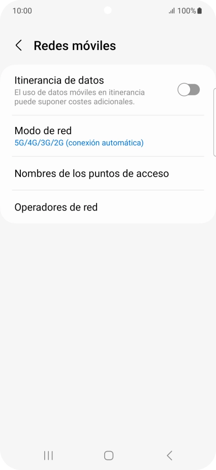 Pulsa Nombres de los puntos de acceso.