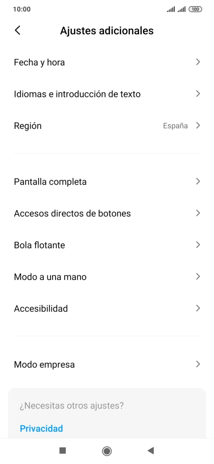 Pulsa Fecha y hora.
