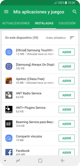Pulsa la app deseada.