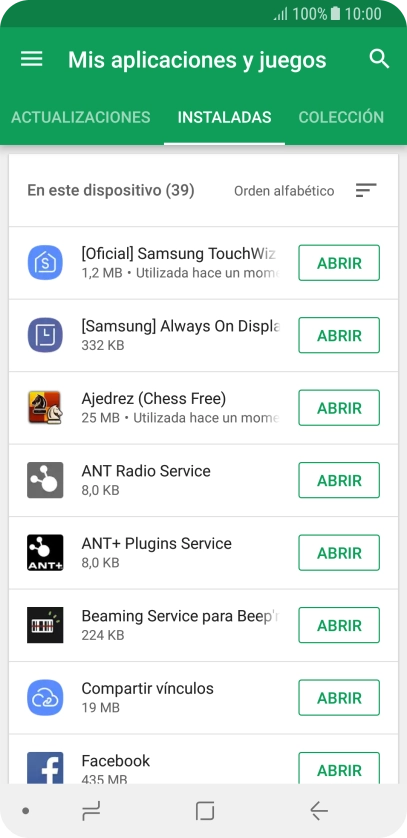 Pulsa la app deseada.