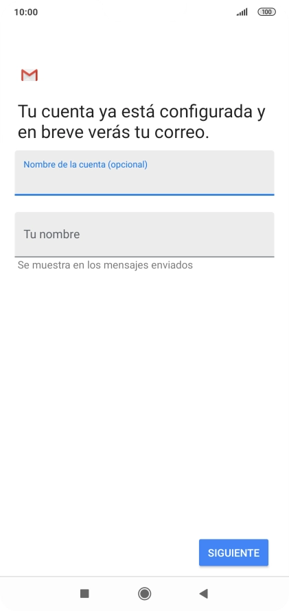 Pulsa Tu nombre e introduce el nombre del remitente.