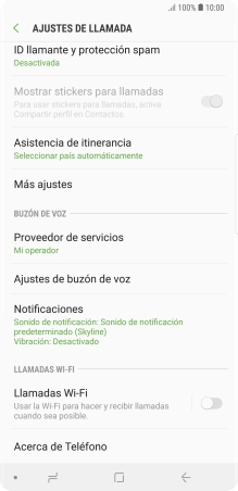 Pulsa Ajustes de buzón de voz.