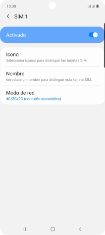 Pulsa el indicador para activar o desactivar el uso de la tarjeta SIM. Pulsa el indicador para activar o desactivar el uso de la tarjeta SIM.