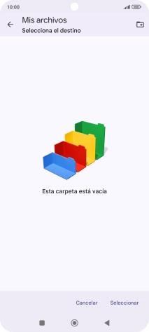 Si deseas crear una nueva carpeta, pulsa el icono de nueva carpeta y sigue las indicaciones de la pantalla para crearla. Si deseas crear una nueva carpeta, pulsa el icono de nueva carpeta y sigue las indicaciones de la pantalla para crearla.