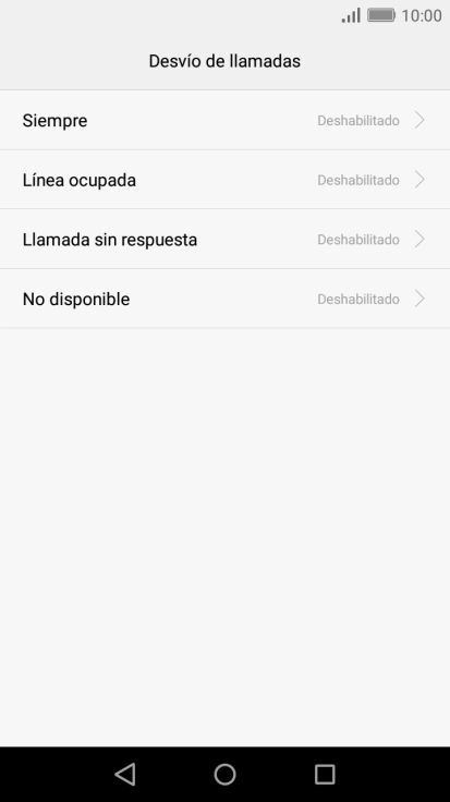 Pulsa el tipo de desvío deseado.