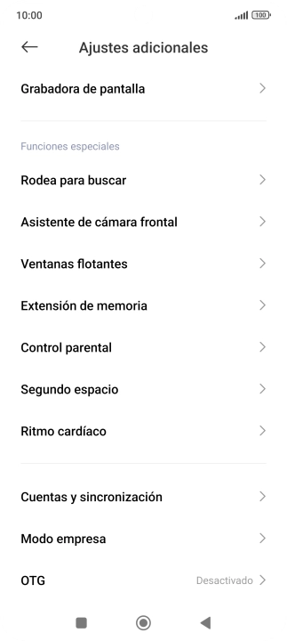 Pulsa Cuentas y sincronización.