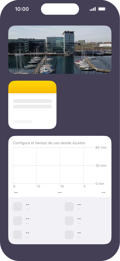 Pulsa el grupo de widgets deseado durante unos instantes.