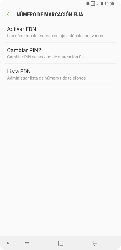 Pulsa Activar FDN.