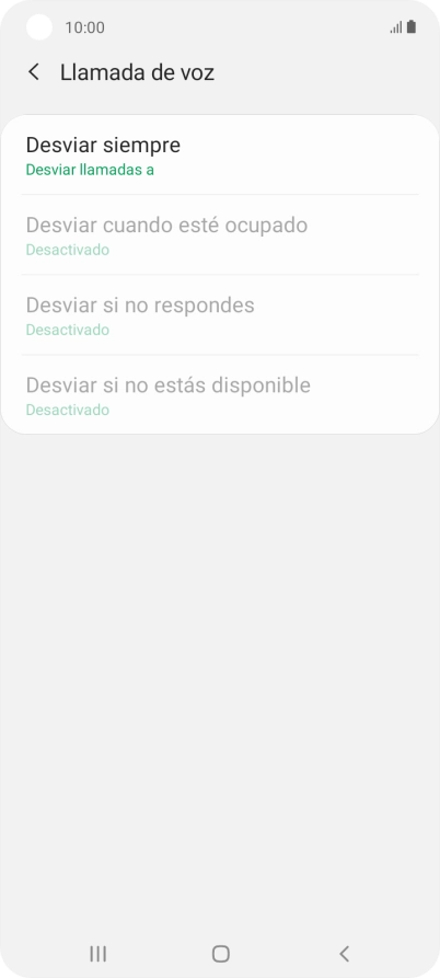 Pulsa el tipo de desvío deseado.