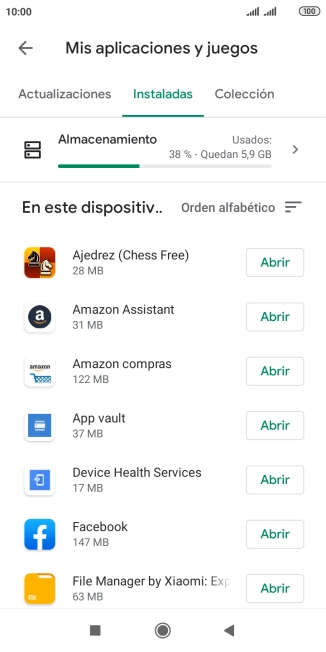 Pulsa la app deseada.