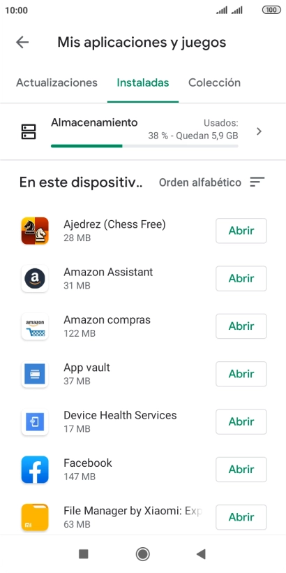 Pulsa la app deseada.