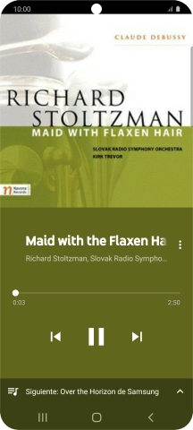 Pulsa la flecha hacia la derecha para ir al archivo de música siguiente.