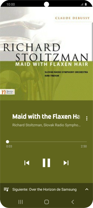 Pulsa la flecha hacia la derecha para ir al archivo de música siguiente.