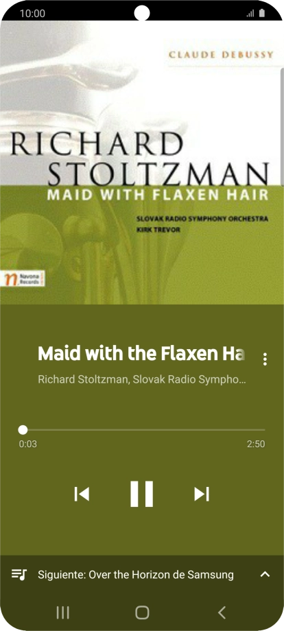 Pulsa la flecha hacia la derecha para ir al archivo de música siguiente.