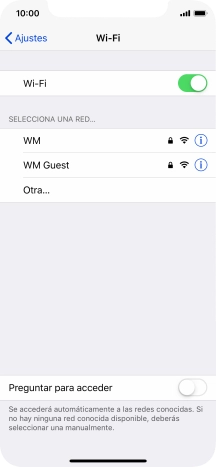Pulsa la red wifi deseada e introduce la contraseña de esta red.