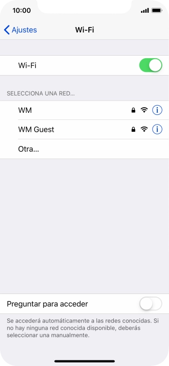 Pulsa la red wifi deseada e introduce la contraseña de esta red.