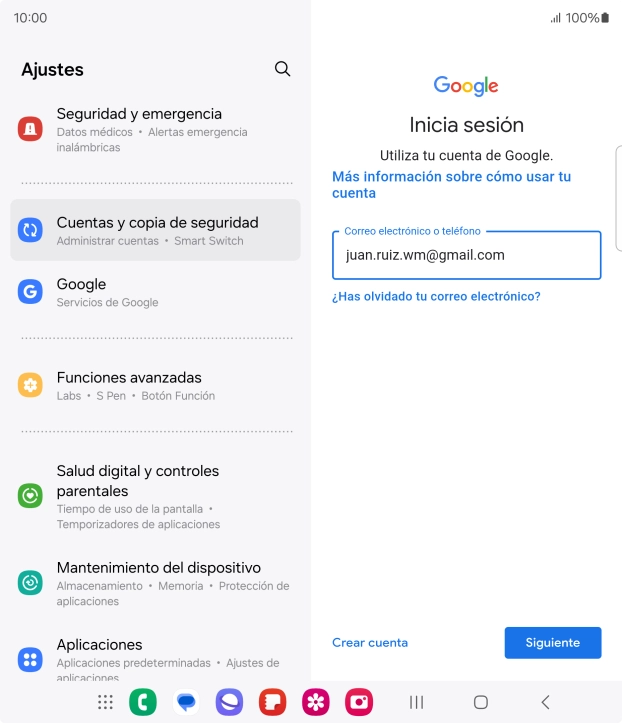 Pulsa Siguiente.