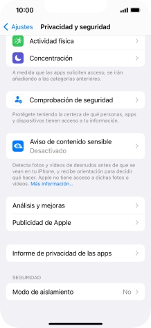 Pulsa Informe de privacidad de las apps.