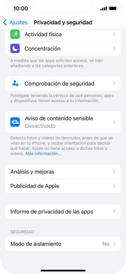Pulsa Informe de privacidad de las apps.