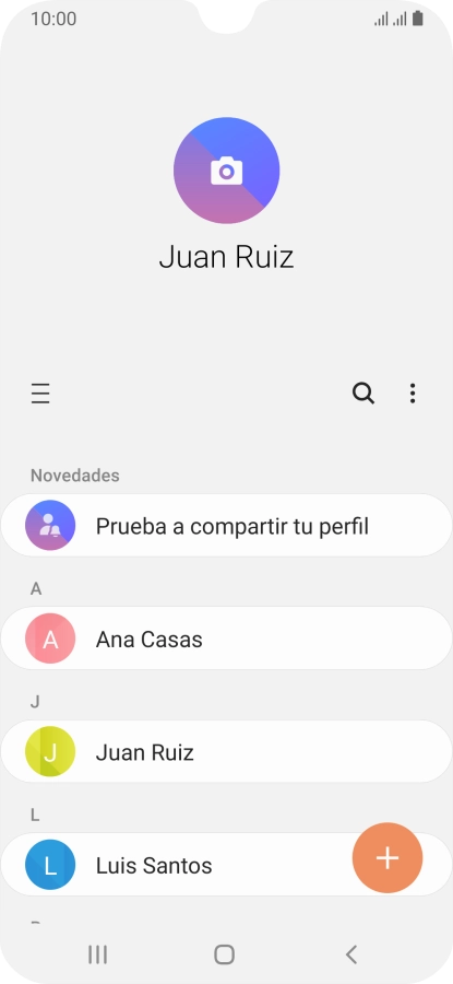 Pulsa el icono de nuevo contacto.