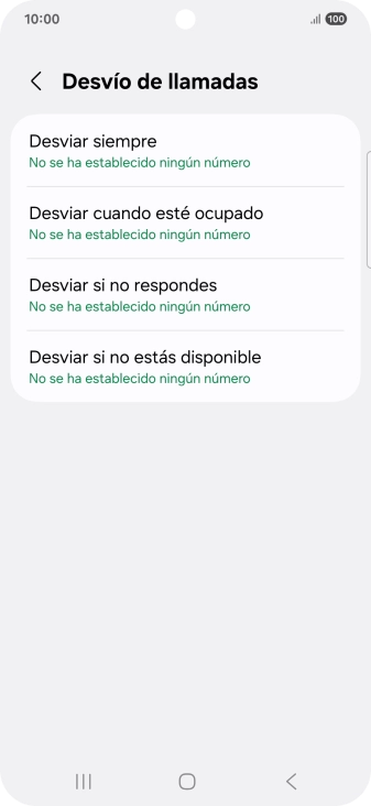 Pulsa el tipo de desvío deseado.