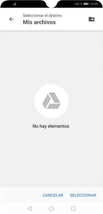 Si deseas crear una nueva carpeta, pulsa el icono de nueva carpeta y sigue las indicaciones de la pantalla para crearla. Si deseas crear una nueva carpeta, pulsa el icono de nueva carpeta y sigue las indicaciones de la pantalla para crearla.