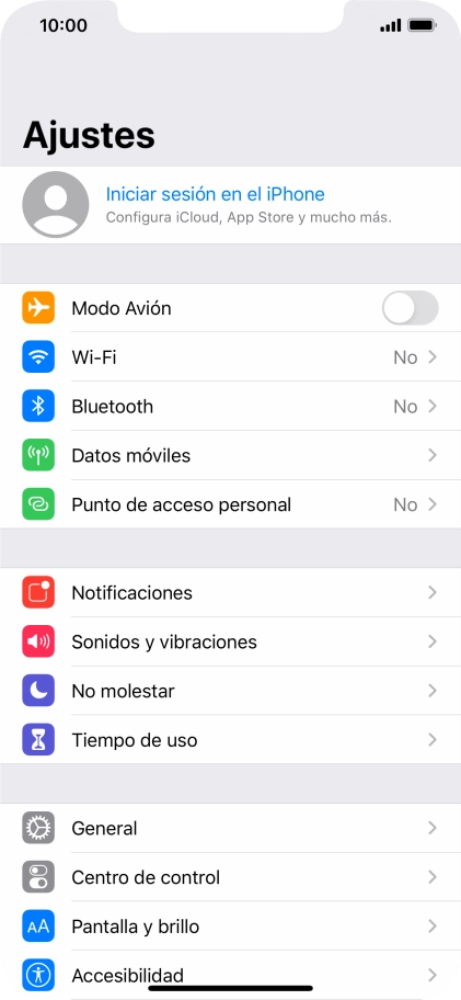Pulsa Inicia sesión en el iPhone.