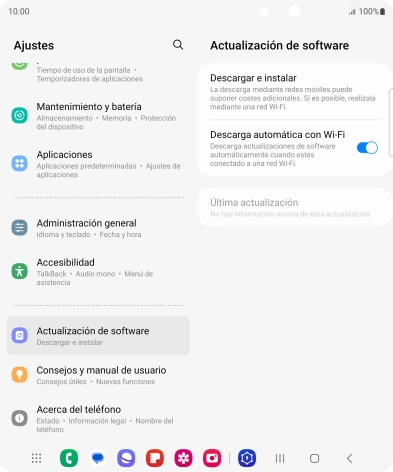 Pulsa Descargar e instalar. Si hay una versión de software nueva disponible, aparecerá ahora en la pantalla. Sigue las indicaciones de la pantalla para actualizar el software del teléfono.