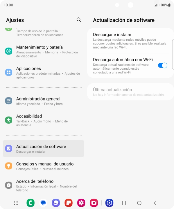 Pulsa Descargar e instalar. Si hay una versión de software nueva disponible, aparecerá ahora en la pantalla. Sigue las indicaciones de la pantalla para actualizar el software del teléfono.