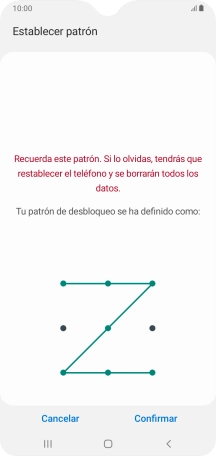 Vuelve a introducir el código de seguridad seleccionado y pulsa Confirmar.