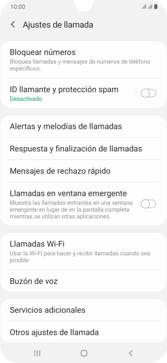 Pulsa Servicios adicionales.
