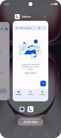 Para cerrar una sola aplicación en ejecución, desliza el dedo hacia arriba sobre la aplicación deseada.