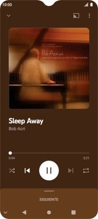 Pulsa la flecha hacia la derecha para ir al archivo de música siguiente.