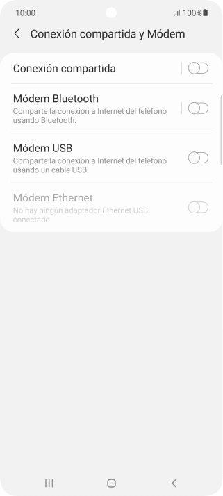 Pulsa Conexión compartida.