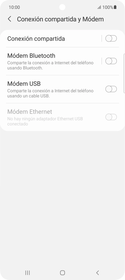 Pulsa Conexión compartida.