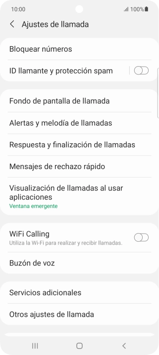Pulsa Servicios adicionales.