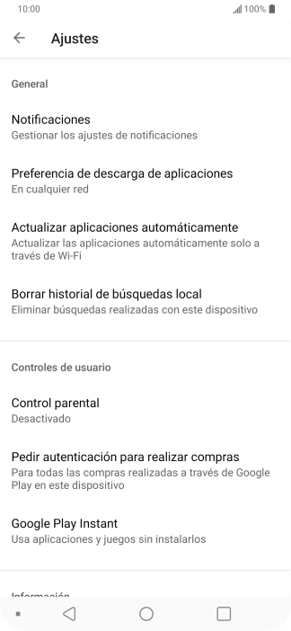 Pulsa Actualizar aplicaciones automáticamente.