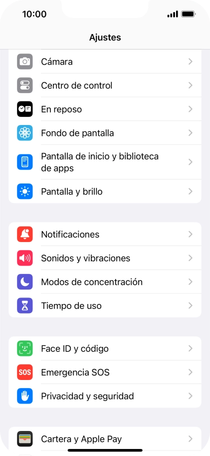 Pulsa Pantalla y brillo.