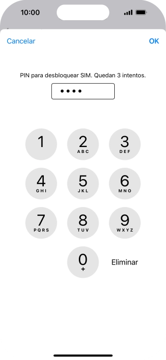 Introduce tu código PIN y pulsa OK.