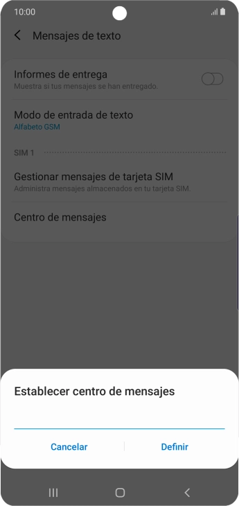 Introduce +34607003110 y pulsa Definir.