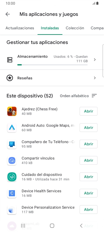 Pulsa la app deseada.