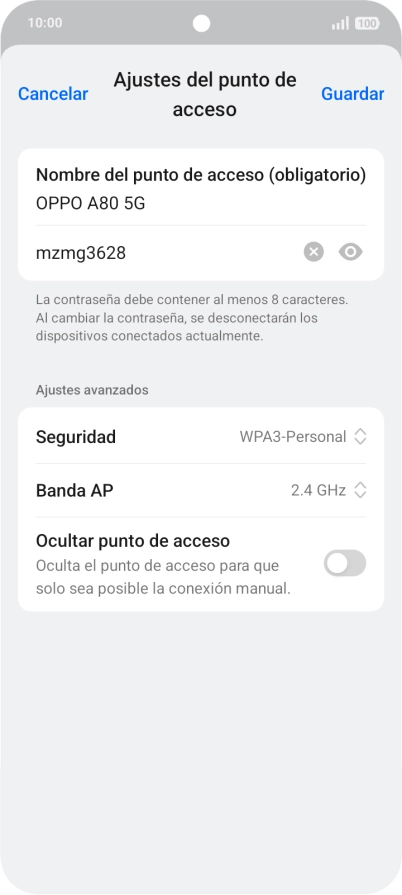 Pulsa en el campo de la contraseña e introduce una contraseña.