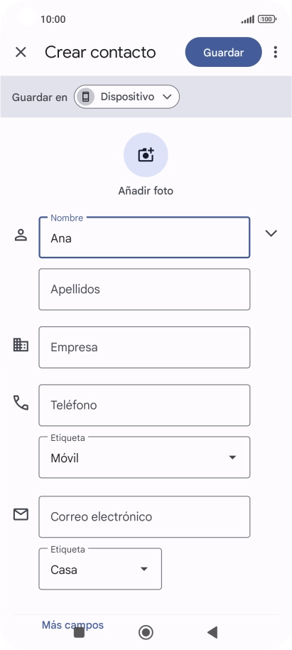 Pulsa Apellidos e introduce el apellido.