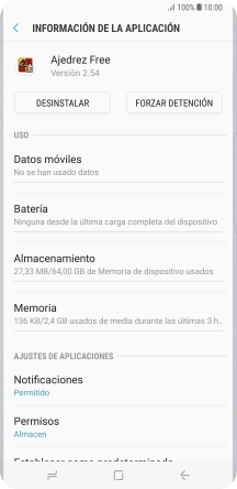 Pulsa Almacenamiento.