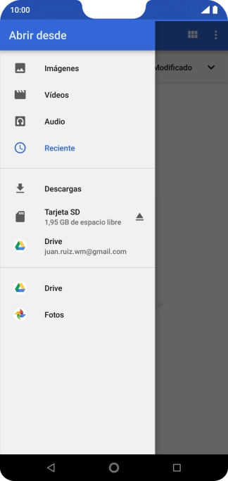 Pulsa una categoría y desplázate a la carpeta deseada.