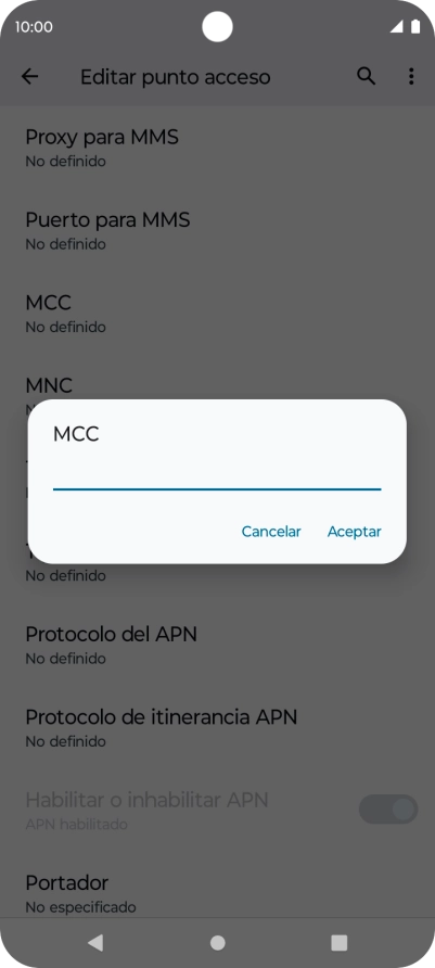 Introduce 214 y pulsa Aceptar.