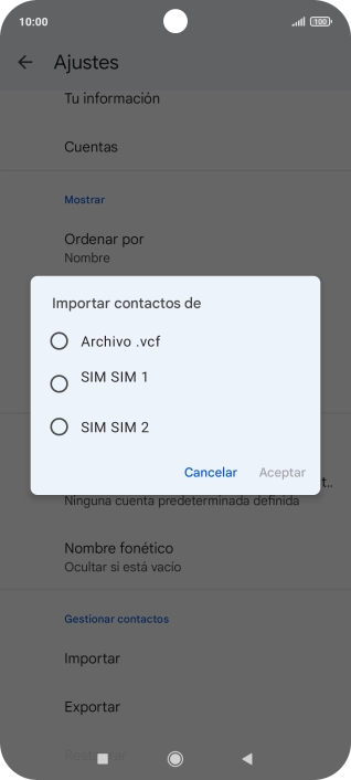 Pulsa la tarjeta SIM deseada.